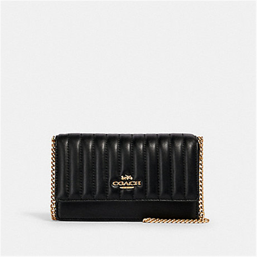 Coach 2664 Flap Belt Bag With Linear Quilting In Black Coach 2664 Flap Belt Bag With Linear Quilting In Black